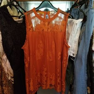 Burnt Orange lace top